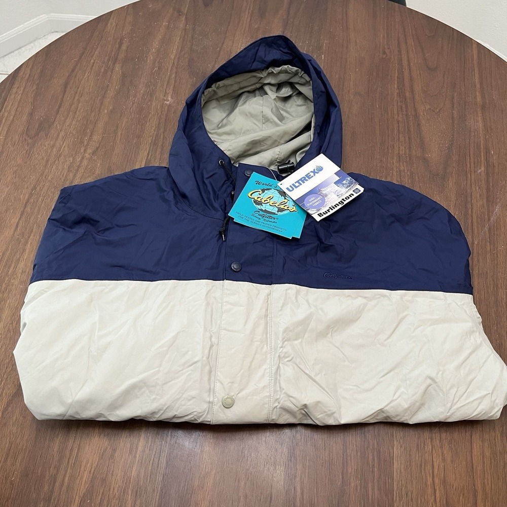Cabelas Hooded ULTREX All Weather Jacket XXXL 3XL Burlington Wind Waterproof